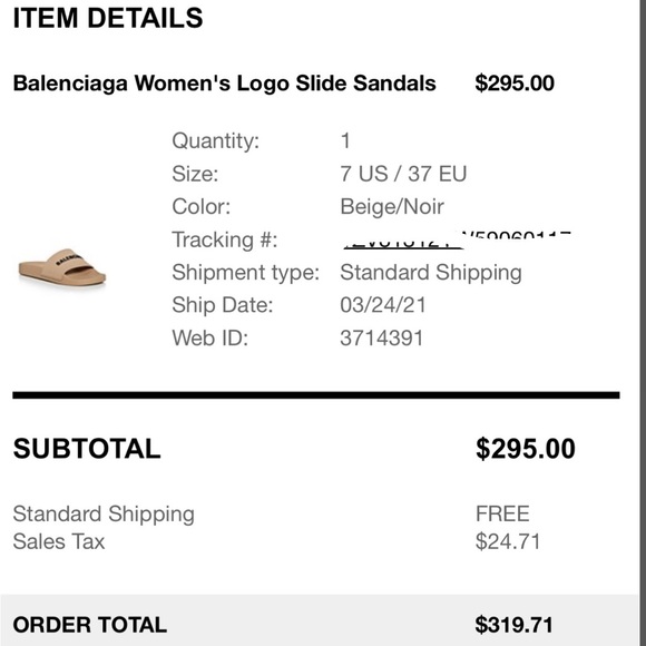 Balenciaga Pool Slides Beige and Black Size 37 with box and dust bag - Picture 11 of 11